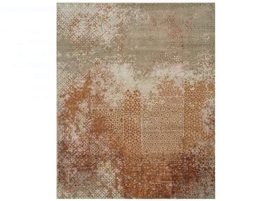 Handmade rectangular rug TATTVAM ESK-9012 Light Sea Mist/Dark Ivo ...