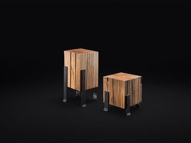 Coffee table Chestnut side-table Bruno Spreafico