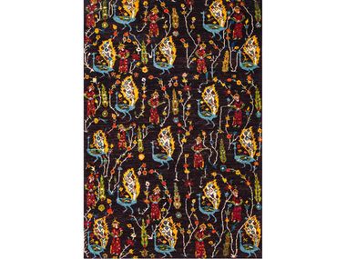 Patterned rectangular wool rug THE PRINCE & THE PEACOCK Zollanvari