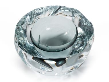 Crystal serving bowl TITANIUM Visionnaire
