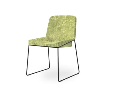 Sedia a slitta in tessuto TONIC METAL | Sedia ROSSIN