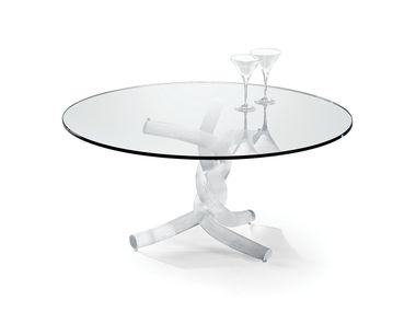 Mesa de centro redonda de vidro TORSADES Reflex