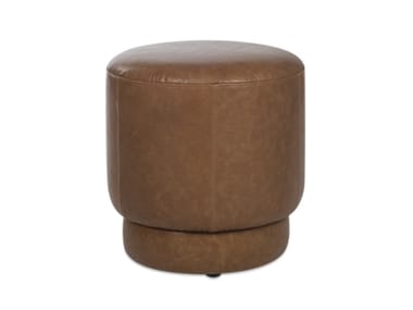 Pouf rotondo in pelle TRAY Jess
