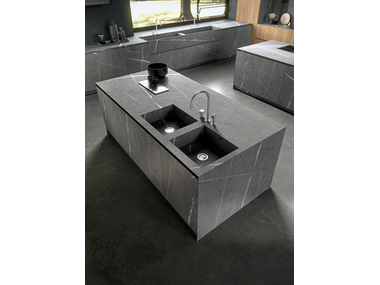 Walnut and stoneware kitchen with island TWENTY FLY Twenty Collection ...