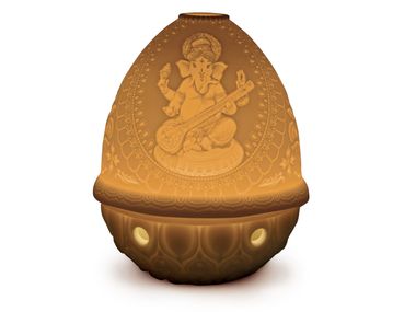 Cordless porcelain table lamp VEENA GANESHA Lladró