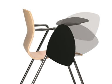 Sled base multi-layer wood training chair with armrests with writing tablet WEBWOOD 352 TDX TALIN