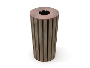 WOOD Steel and wood litter bin By LAB23