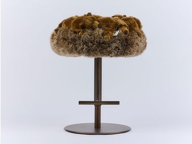 Upholstered polyester stool height-adjustable GRIZZLY APCOLLECTION
