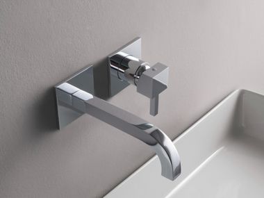 Rubinetterie Treemme, X-CHANGE_MONO Miscelatore per lavabo a muro monocomando in ottone