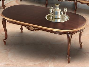 Mesa de centro oval de madeira maciça ROSE Guerra Vanni