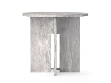 SEGMENT Round custom Grigio Nuvolato marble table By TRNK