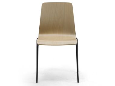 Stackable multi-layer wood chair with linking device ZEROSEDICI WOOD Leyform