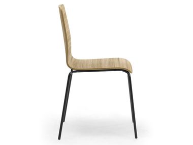 Stackable wood veneer chair with linking device ZEROSEDICI WOOD Leyform