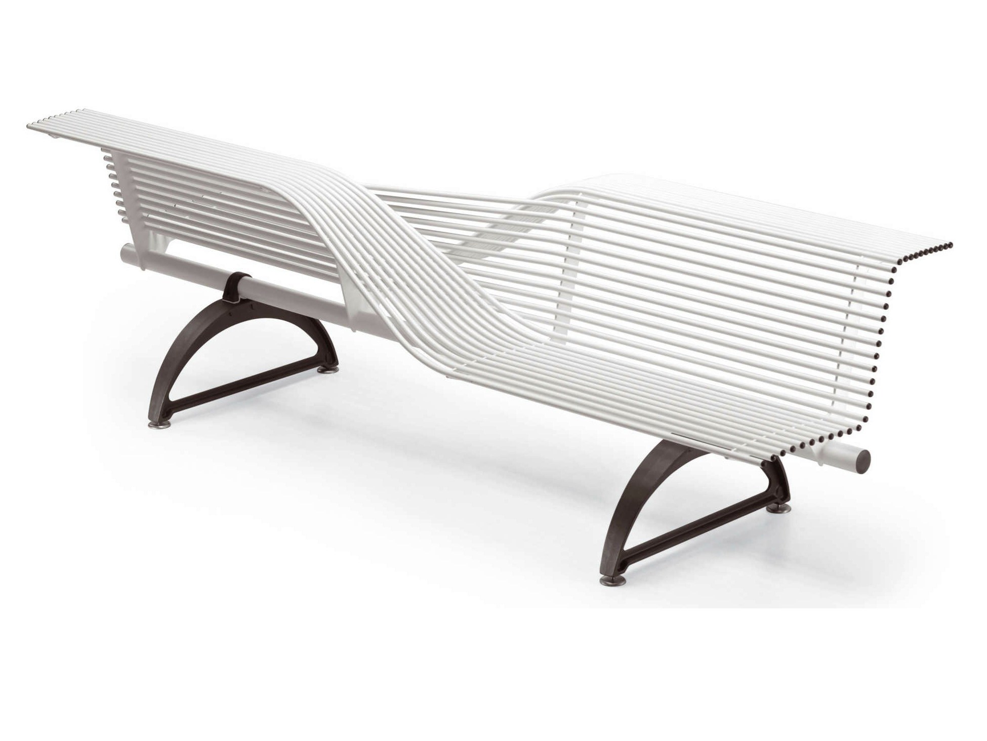 Panchina componibile in acciaio con schienale