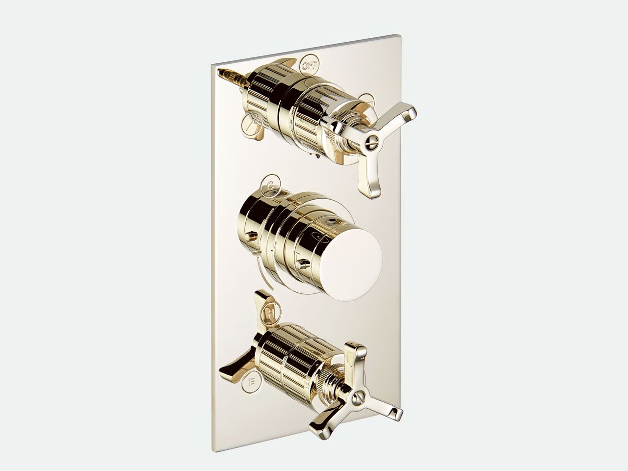 HAMPTONS by THG Paris - Miscelatore per doccia termostatico in ottone cromato - 2