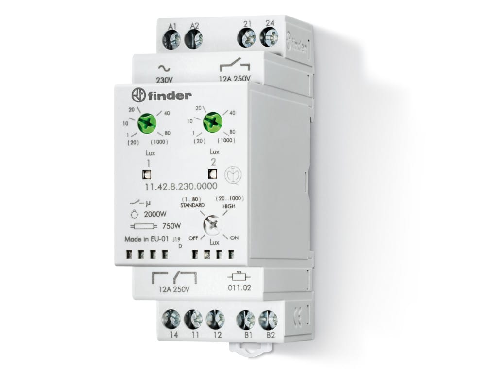11.42 | Relè by Finder - Relè crepuscolare 1NO + 1 scambio 12A