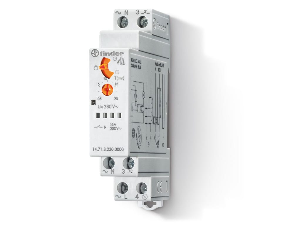 14.71 | Temporizzatore by Finder - Temporizzatori luce scale 3 funzioni
