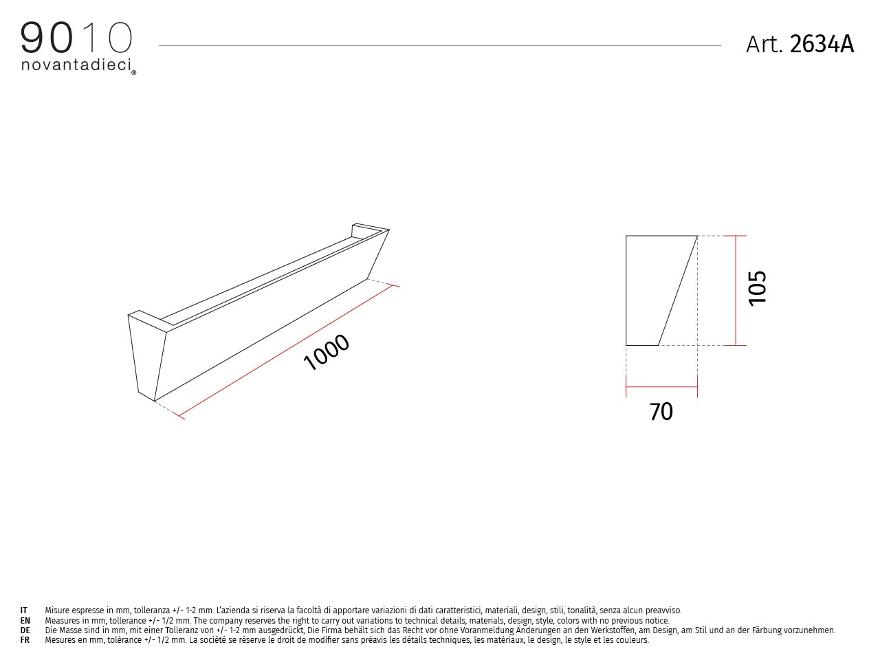 2634 | Wandleuchte LED verstellbare Wandlampe aus Cristaly® By 9010 ...