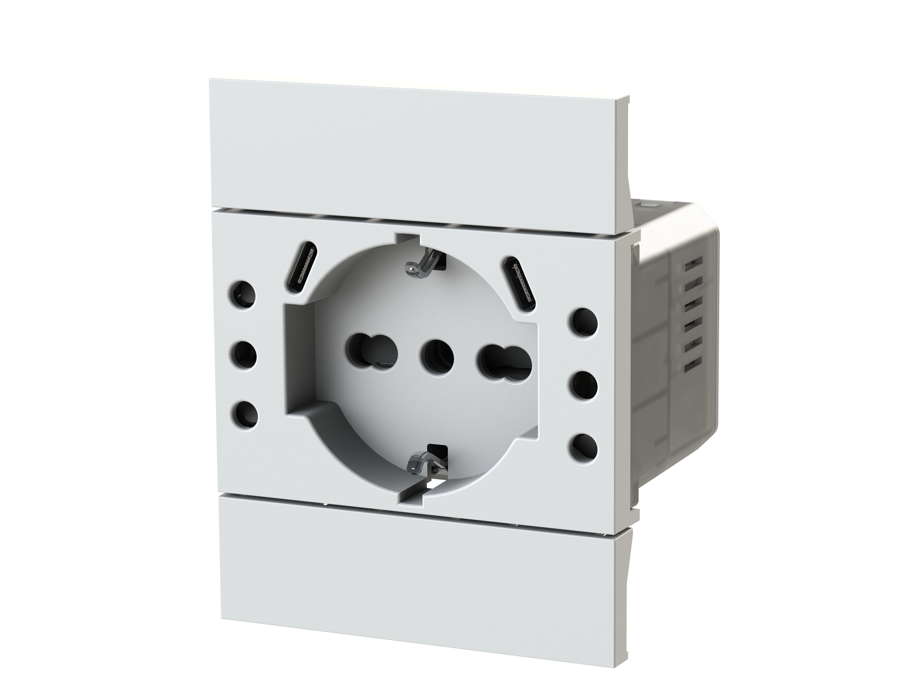 4BUSBP503.KW by 4 BOX - Presa elettrica a 3 moduli con USB