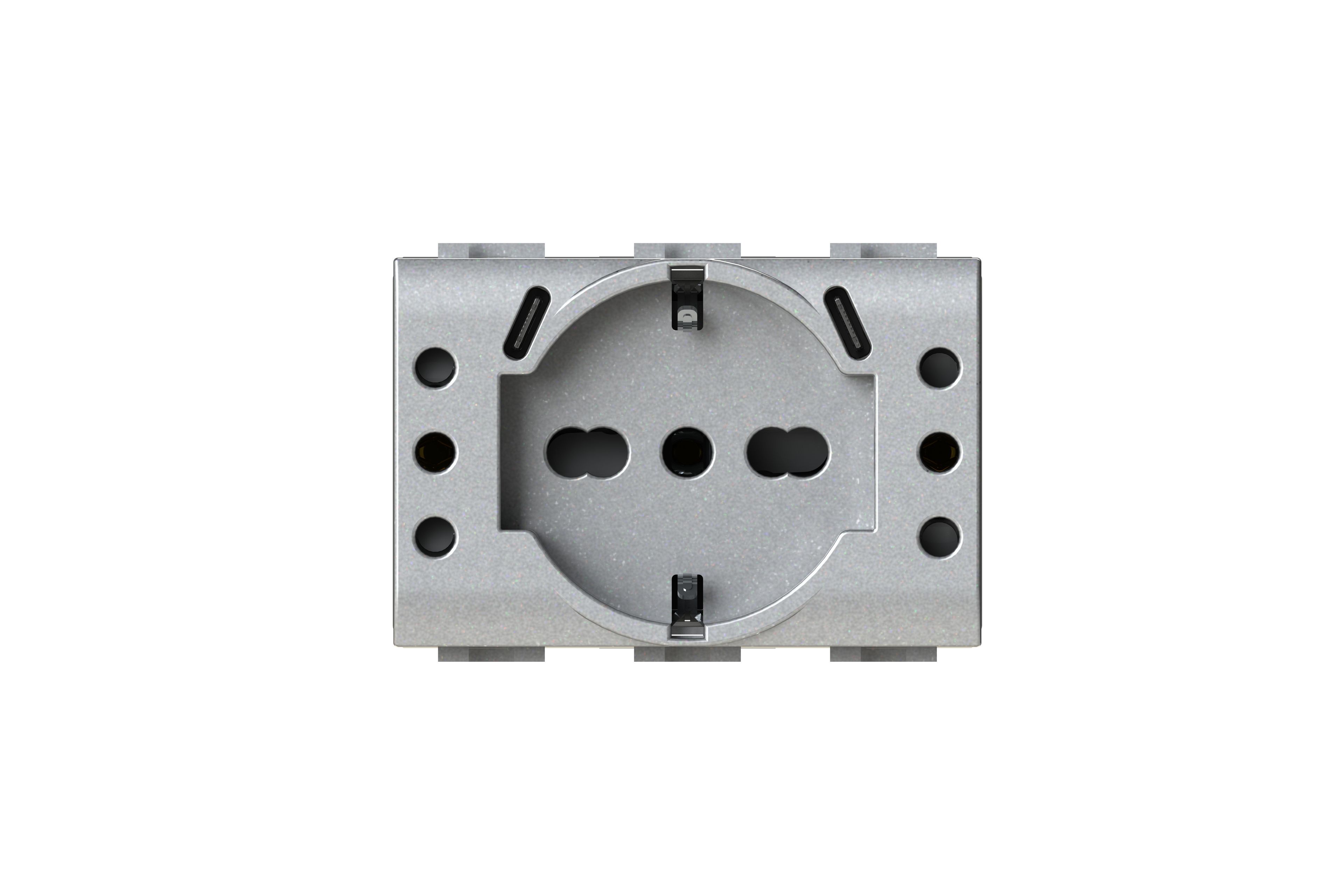 4BUSBP503.NT by 4 BOX - Presa elettrica a 3 moduli con USB - 2