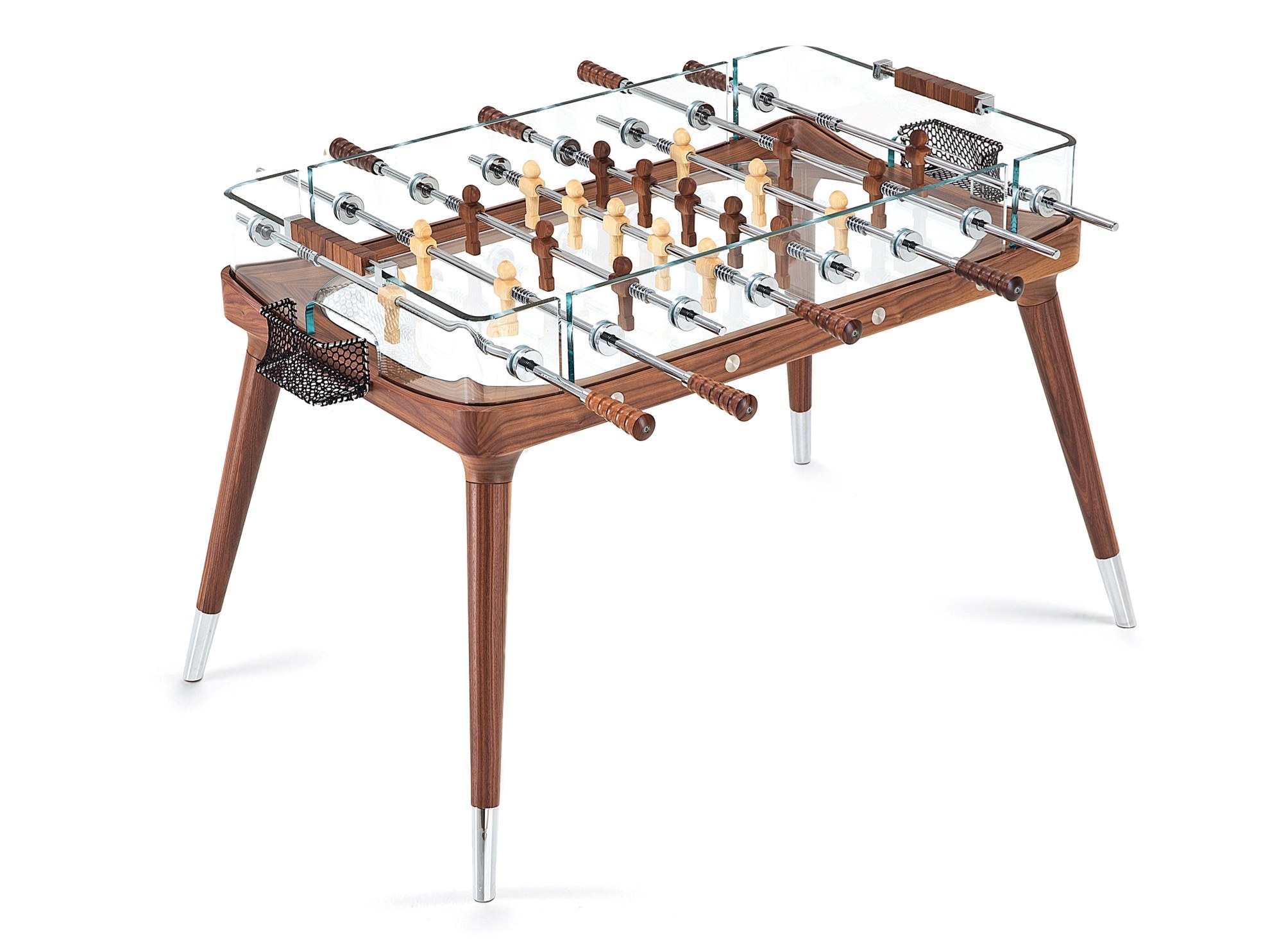 Glass Table Football 90 MINUTO Rectangular wood and glass football table By Teckell