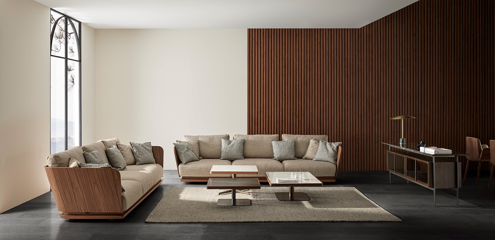 AMOR CORTESE Divano in tessuto a 4 posti By Punt | design Monica Armani