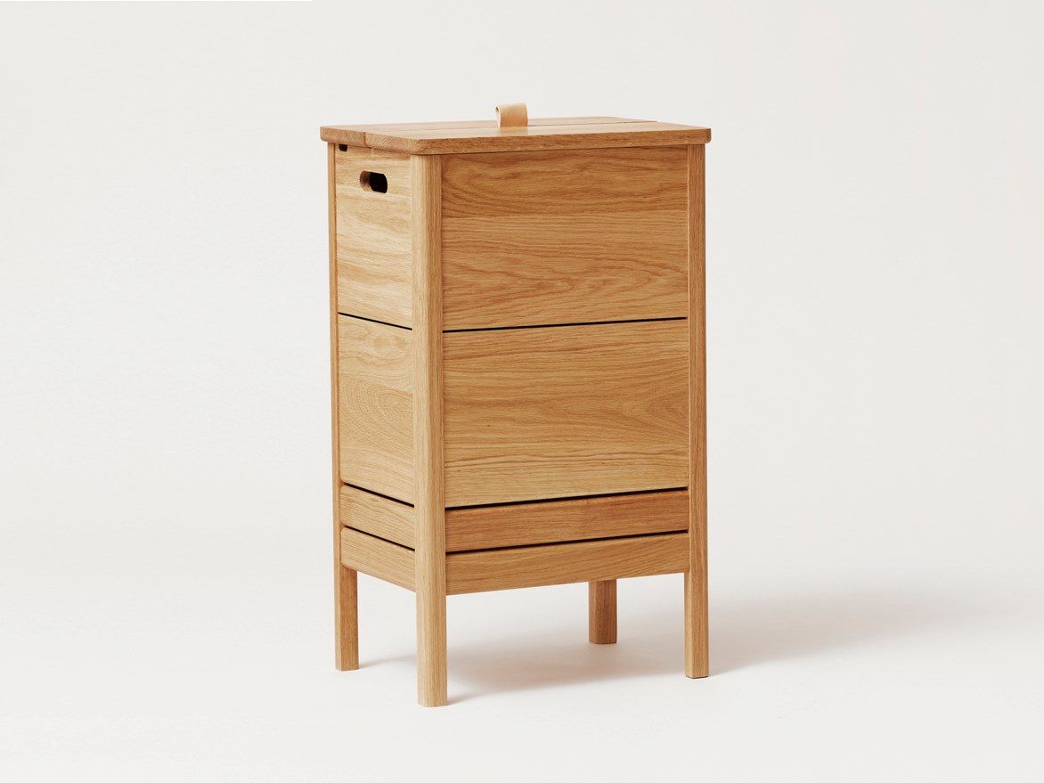 A LINE Oak laundry container By Form & Refine design Herman Studio