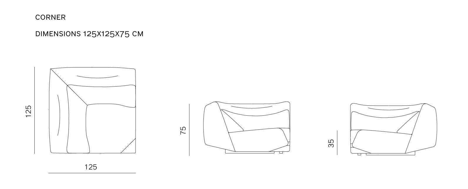 ABSENT Corner modular fabric sofa By Prostoria | design Numen / For Use