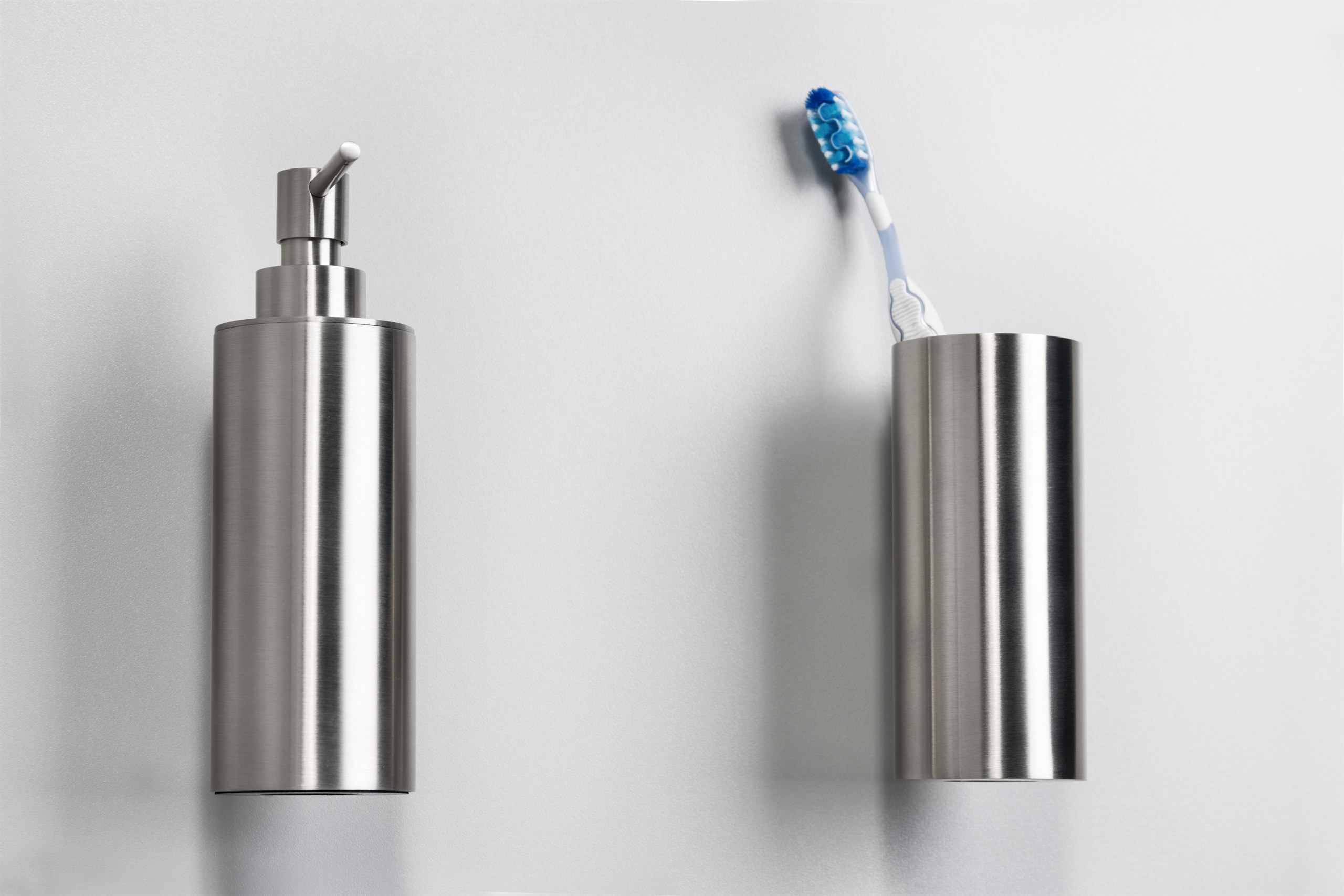 Portaspazzolino Elettrico Da Parete Senza Fori - Supporto In Acciaio Inox Con Base In Diatomite Assorbente, 3 Fori Da 35 Mm, Incluso Adesivo E Viti