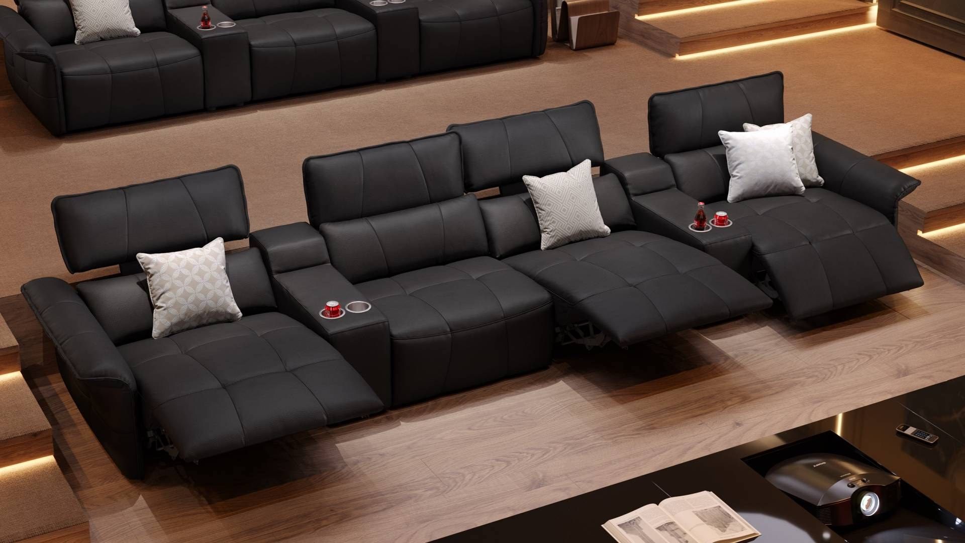 ADRIA KINO Recliner 4 seater leather sofa By Sofanella