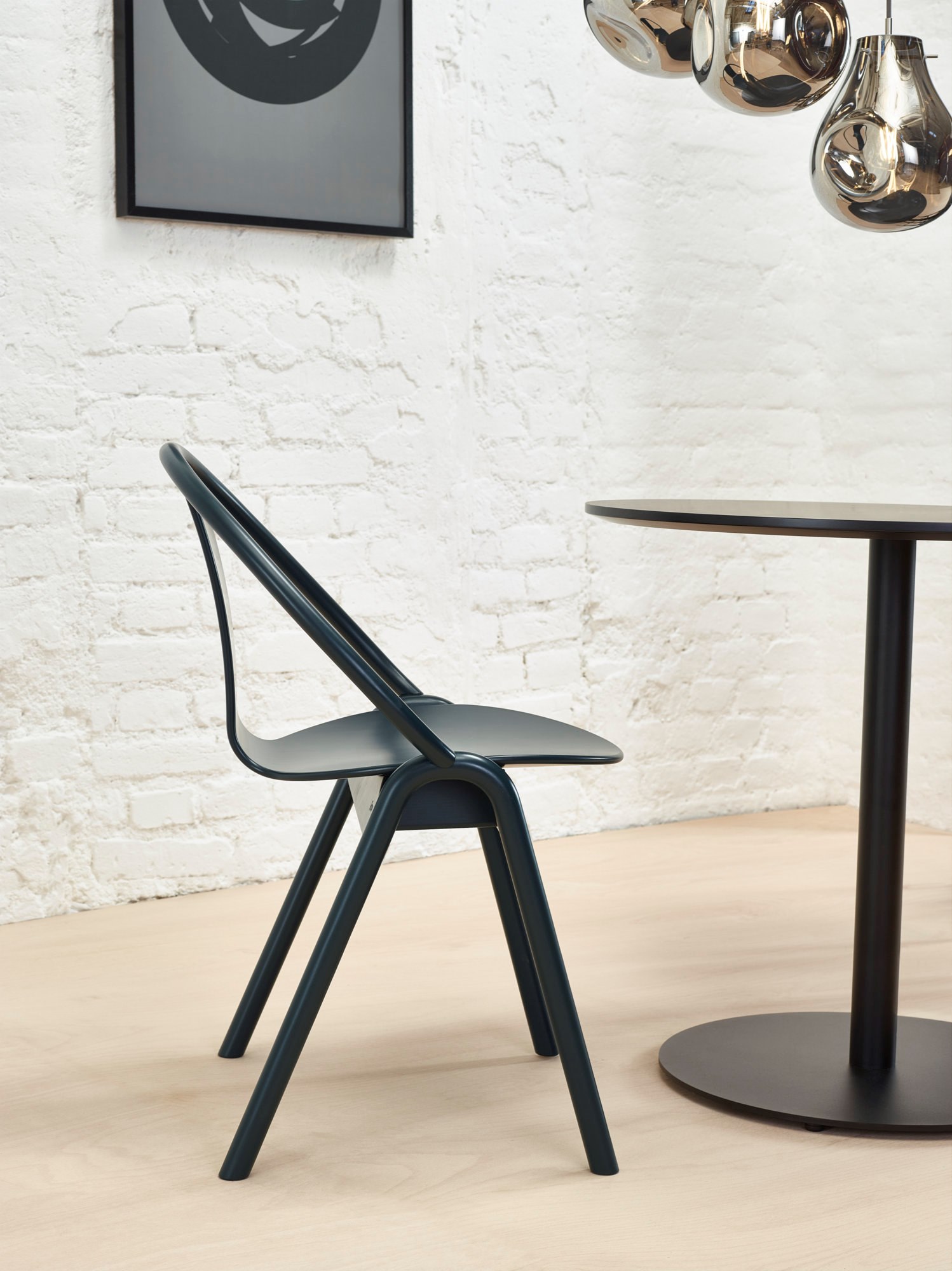 AGAIN Stackable wooden chair with armrests By TON | design Alexander Gufler