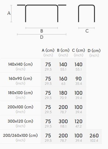 Dimensions AKASHI | Ceramic table