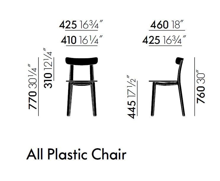 ALL PLASTIC CHAIR Polypropylene chair By Vitra design Jasper Morrison