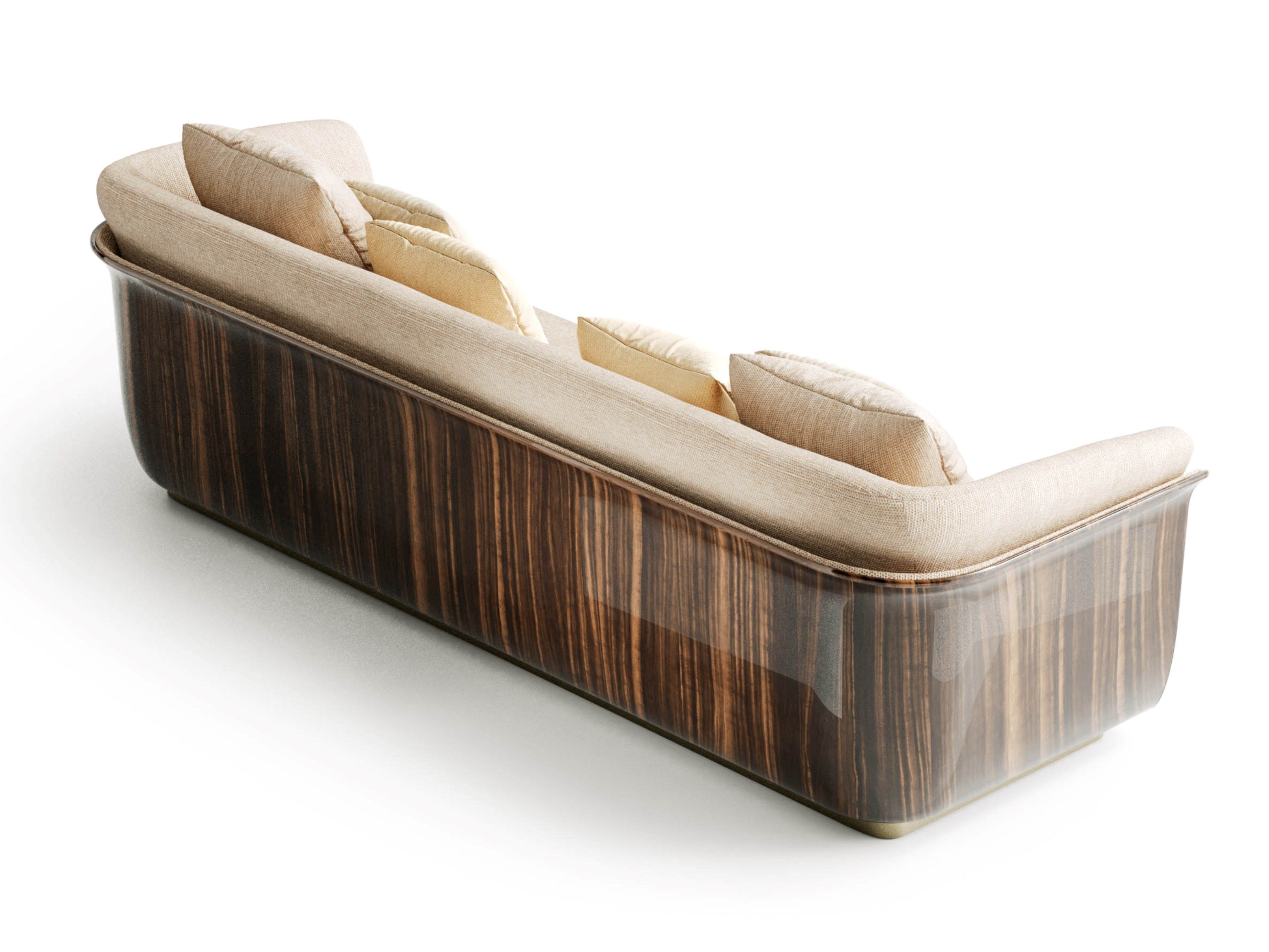 MON ALLURE WOOD by Capital Collection - Divano in tessuto e legno a 3 posti - 3