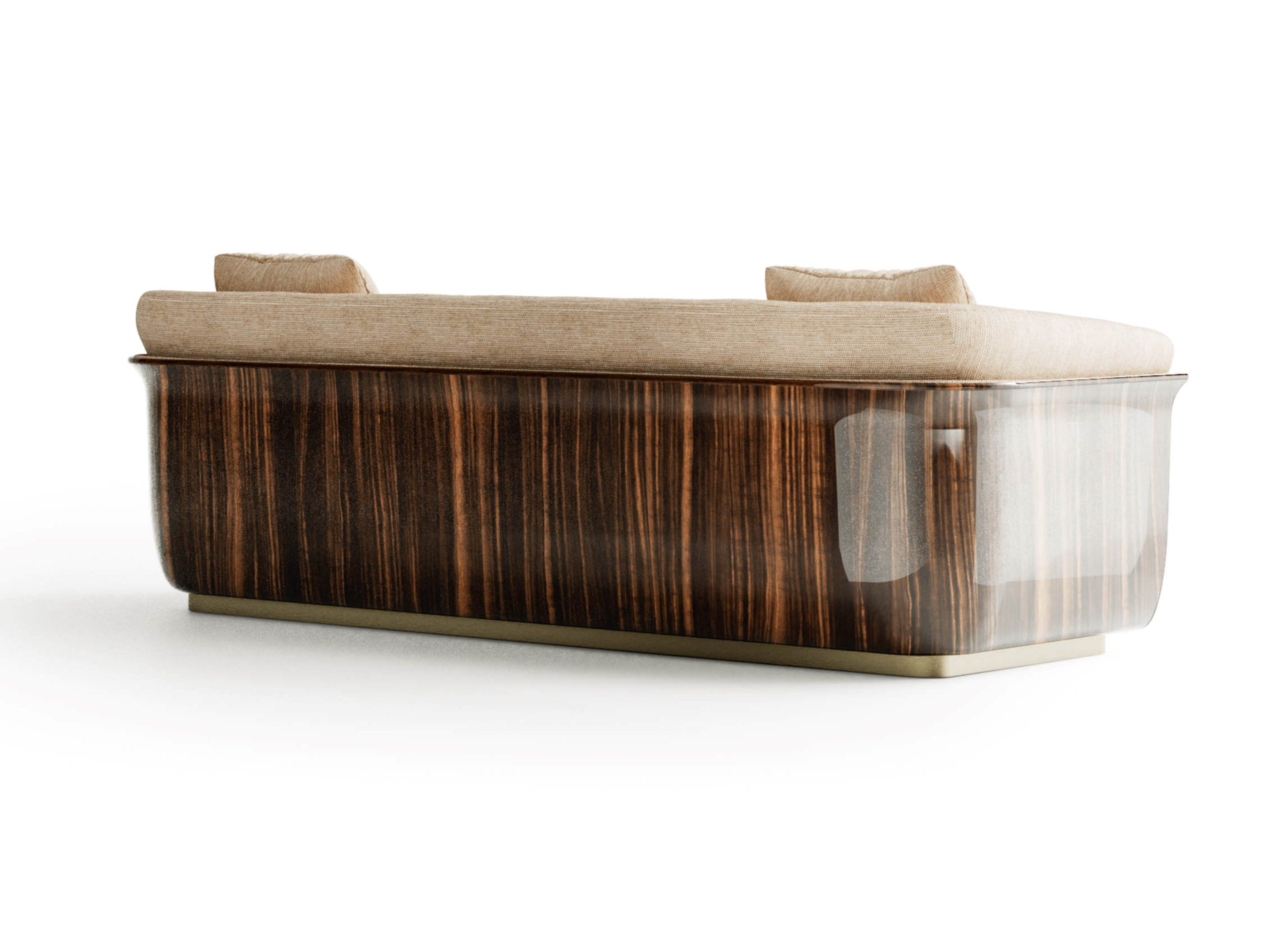 MON ALLURE WOOD by Capital Collection - Divano in tessuto e legno a 3 posti - 4
