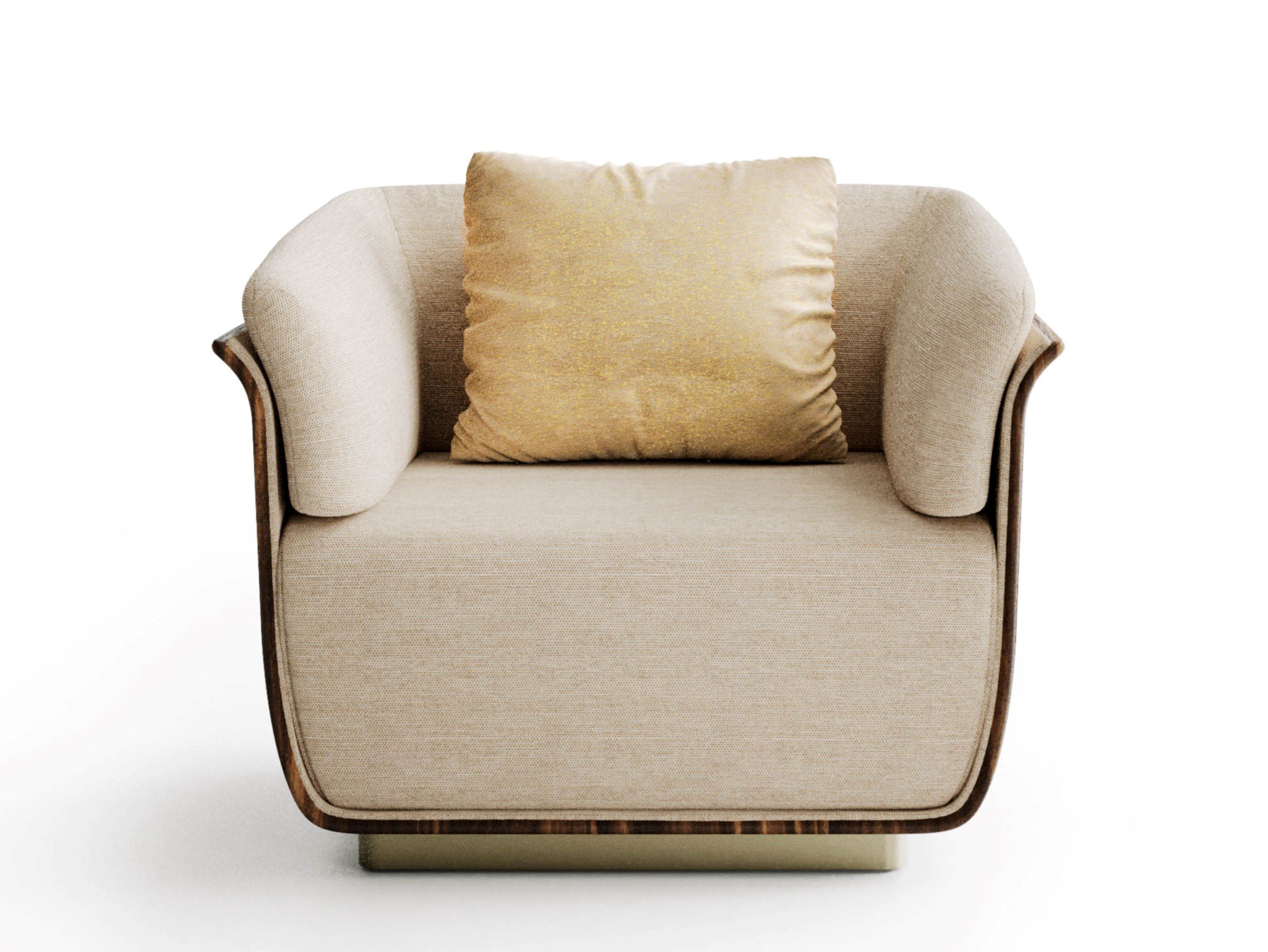 MON ALLURE WOOD by Capital Collection - Poltrona in tessuto e legno con braccioli - 2