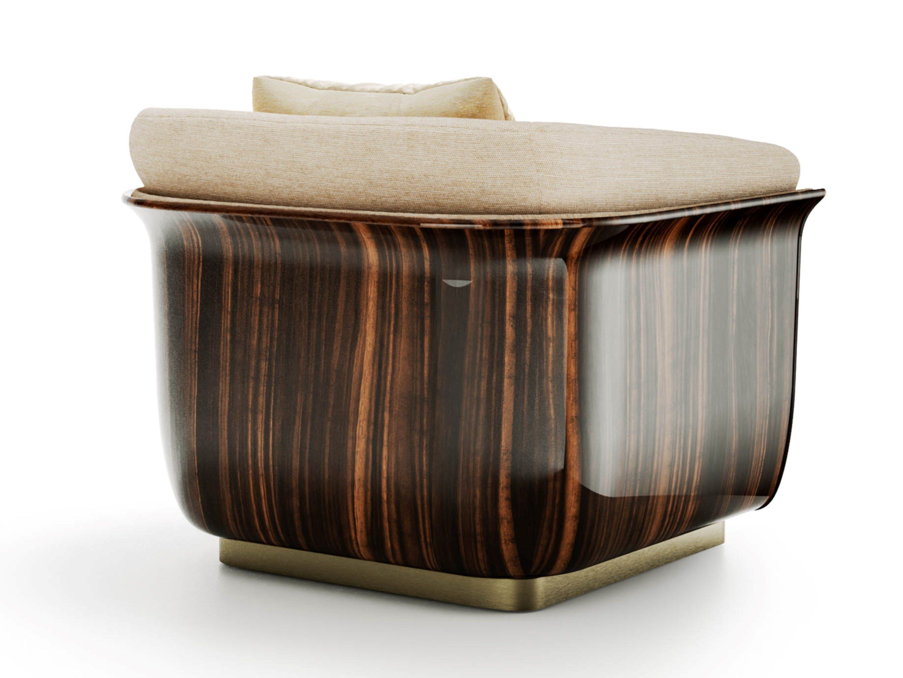 MON ALLURE WOOD by Capital Collection - Poltrona in tessuto e legno con braccioli - 3
