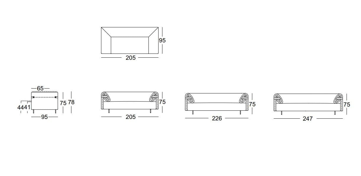 ROLF BENZ 520 ALMA Fabric sofa By Rolf Benz design BECK DESIGN