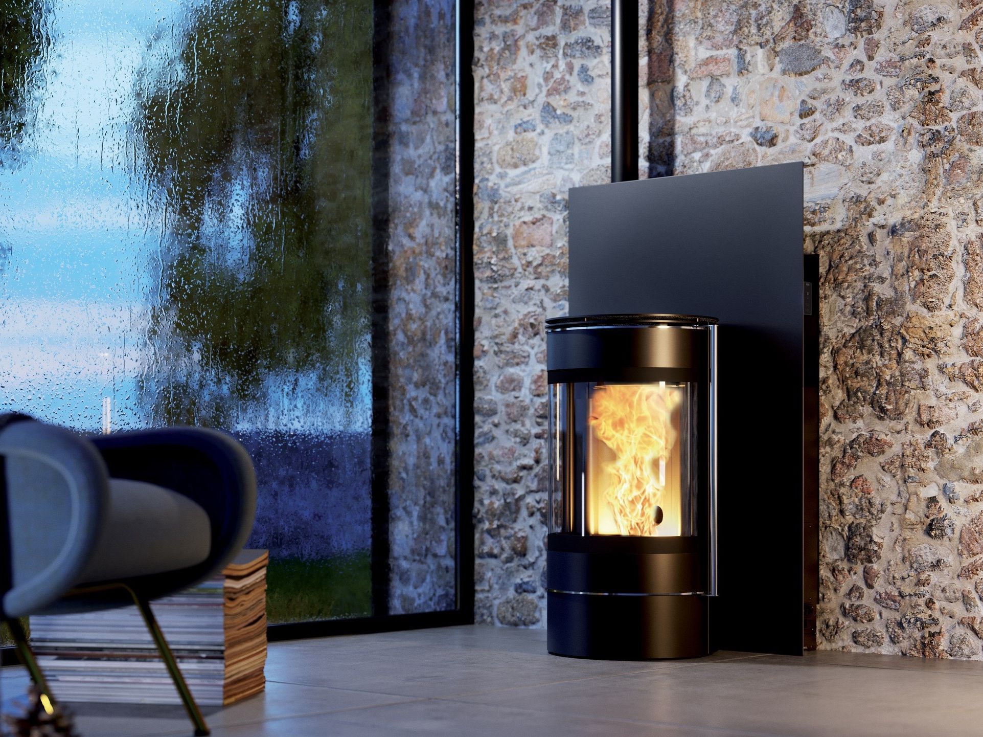 ALTER EGO by CAMINETTI MONTEGRAPPA - Stufa a pellet a parete - 3
