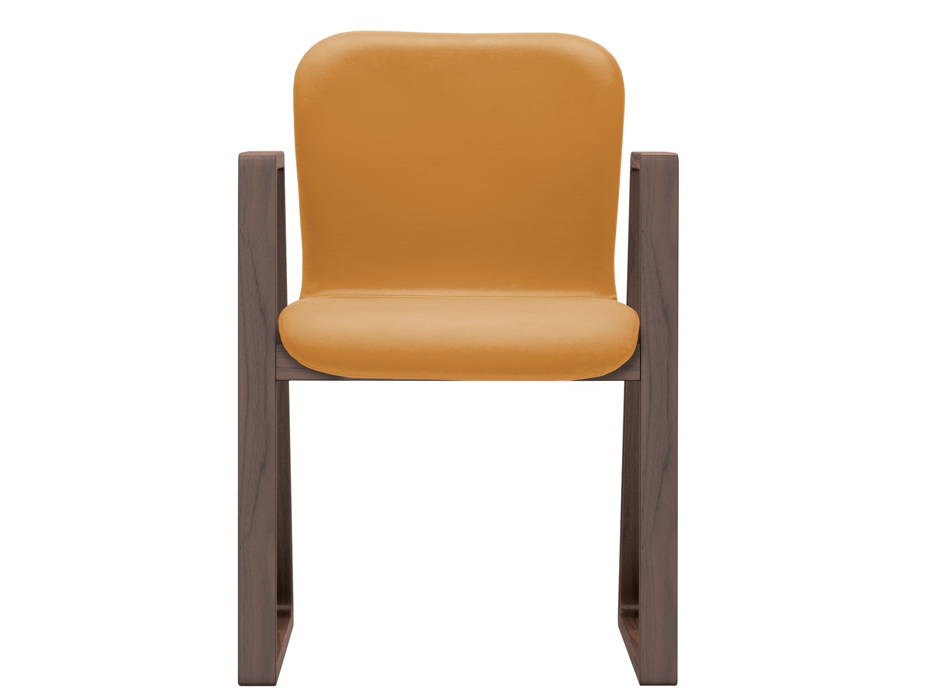 ALTER EGO Sled base upholstered Ecoleather chair with armrests By