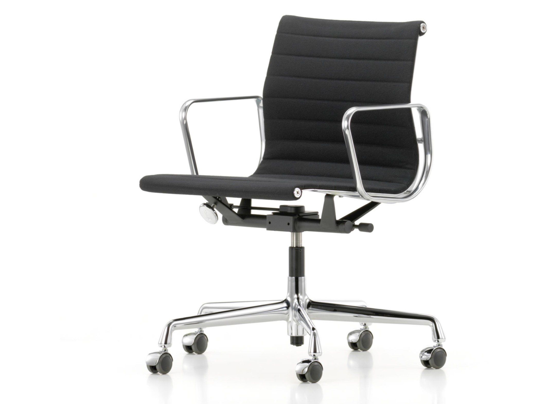 Drehbarer Bürostuhl aus Stoff mit Armlehnen ALUMINIUM CHAIR EA 118 By