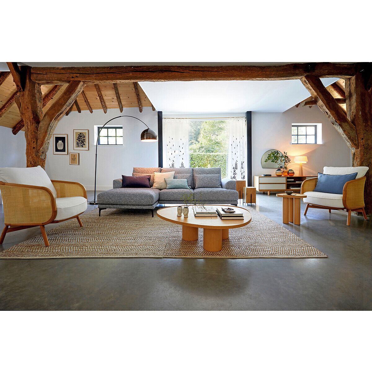 CORNELIUS by AMPM - Poltrona in vimini e tessuto con braccioli - 8