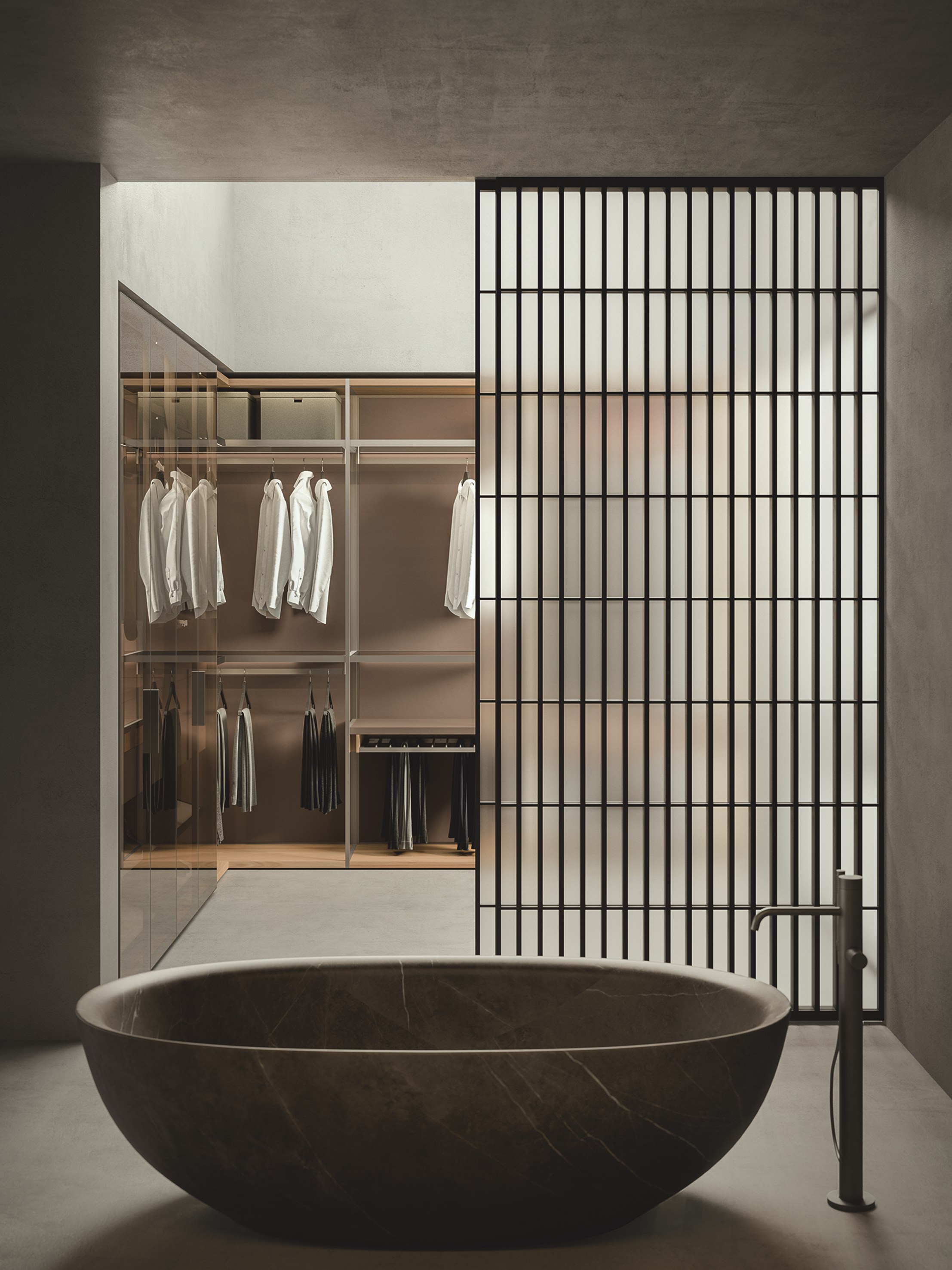 ANTIBES Partition system / walk-in closet By Boffi | design Piero Lissoni