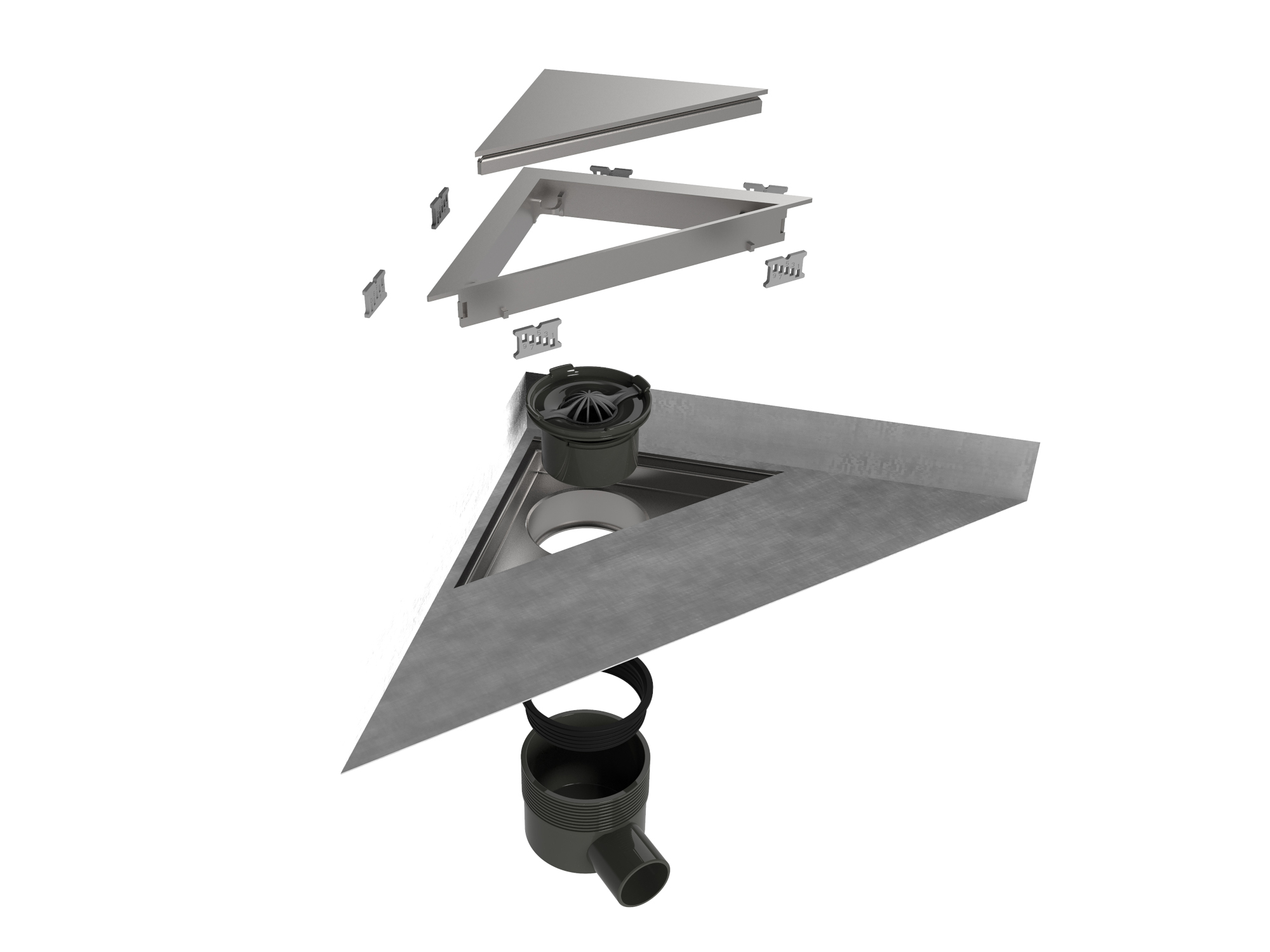 Stainless steel shower channel AQUA JEWELS DELTA By ESS Easy Drain