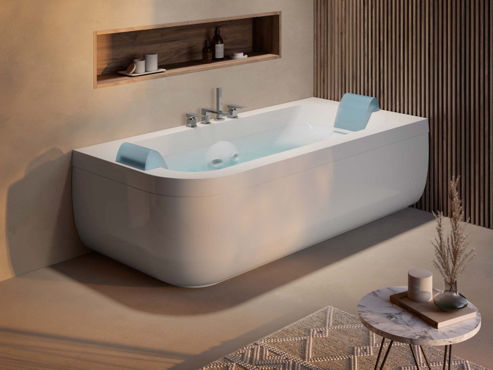 AQUASOUL DOUBLE by Jacuzzi® - Vasca da bagno rettangolare con idromassaggio con cromoterapia