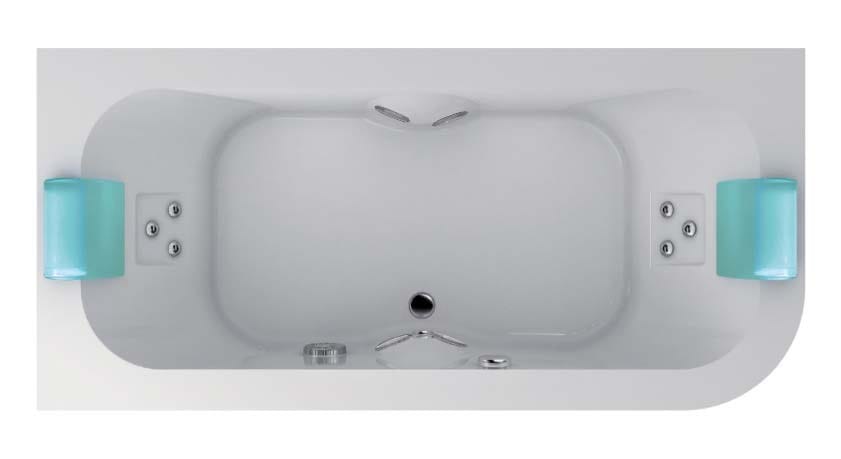 AQUASOUL DOUBLE by Jacuzzi® - Vasca da bagno rettangolare con idromassaggio con cromoterapia - 3