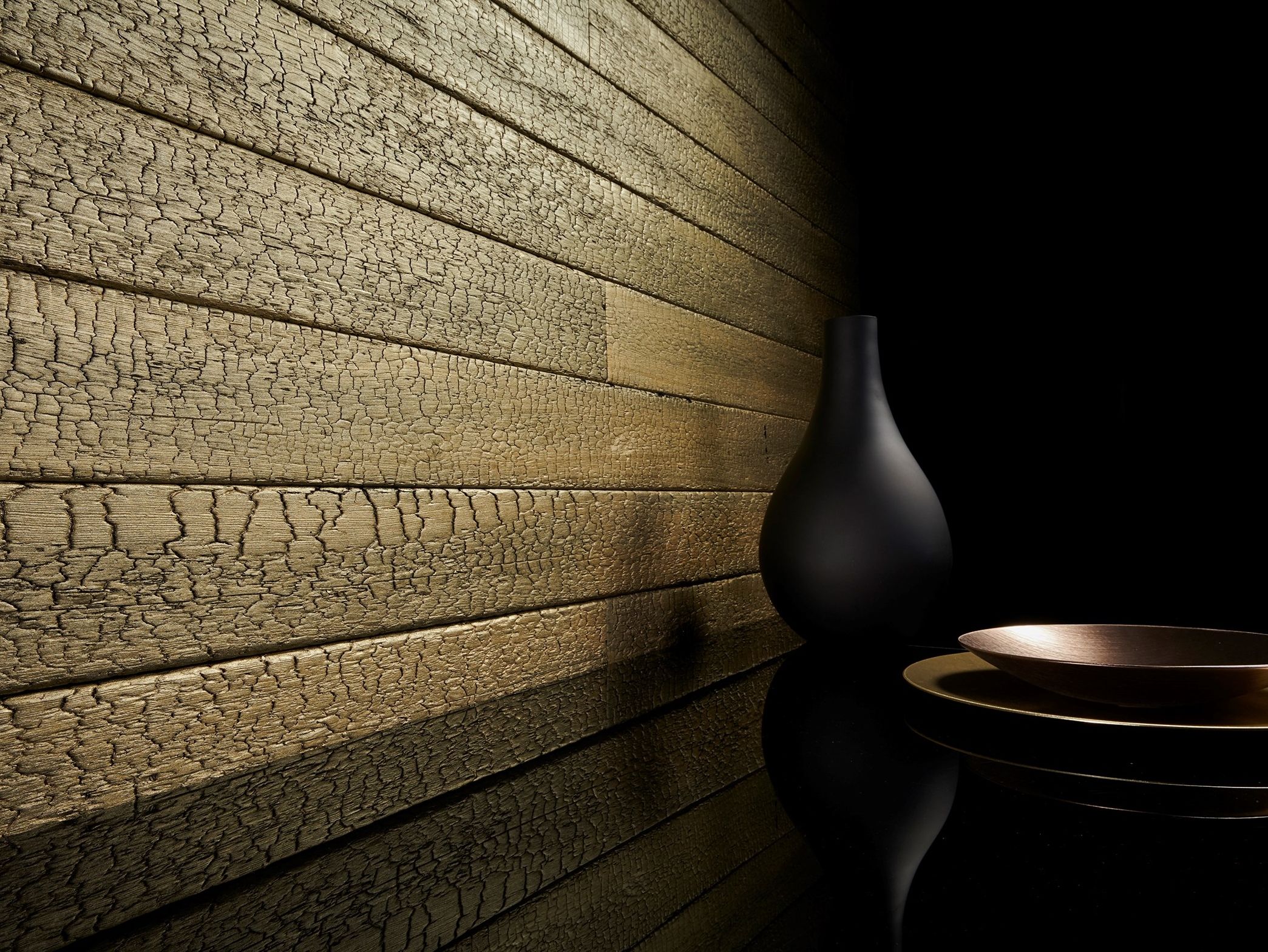ARDES DRY METAL by Sapiens - Rivestimento in legno bruciato per interni