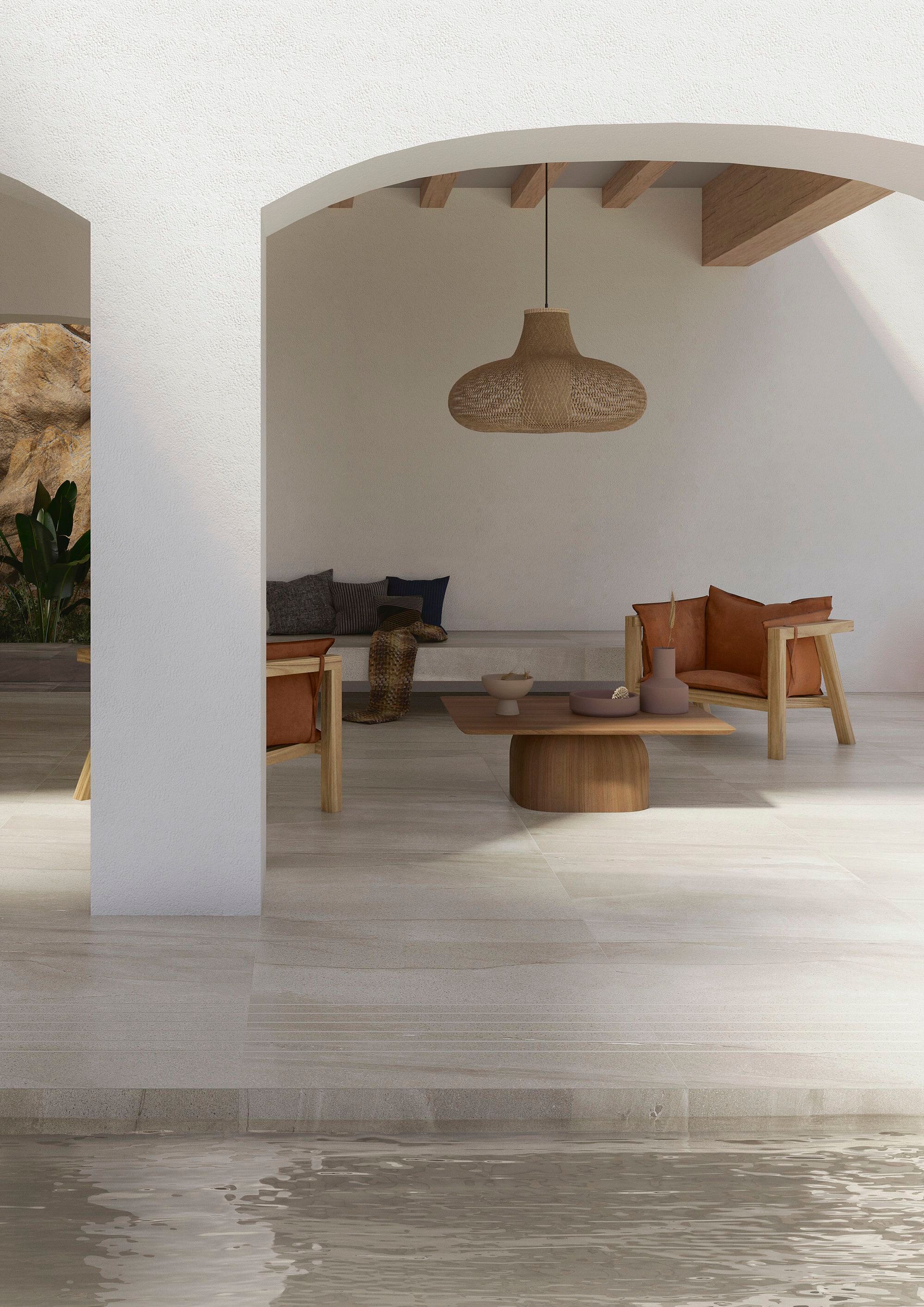 BASALTO BEIGE ACTIVE by ARIOSTEA - Pavimento/rivestimento in gres porcellanato per interni effetto pietra - 7