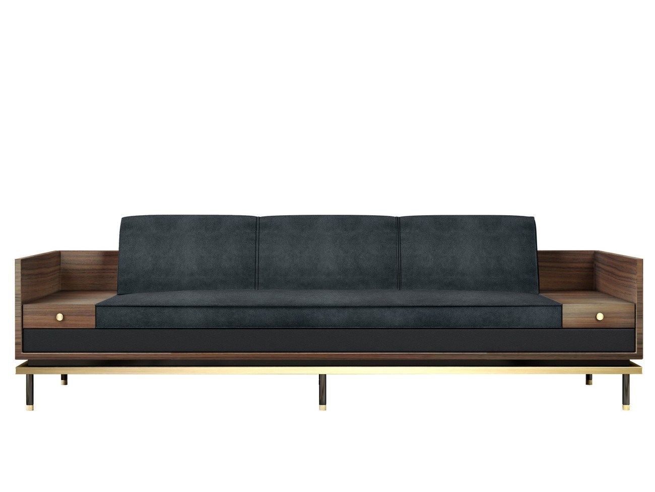 Leather sofa with storage space ASHEVILLE By Porustudio