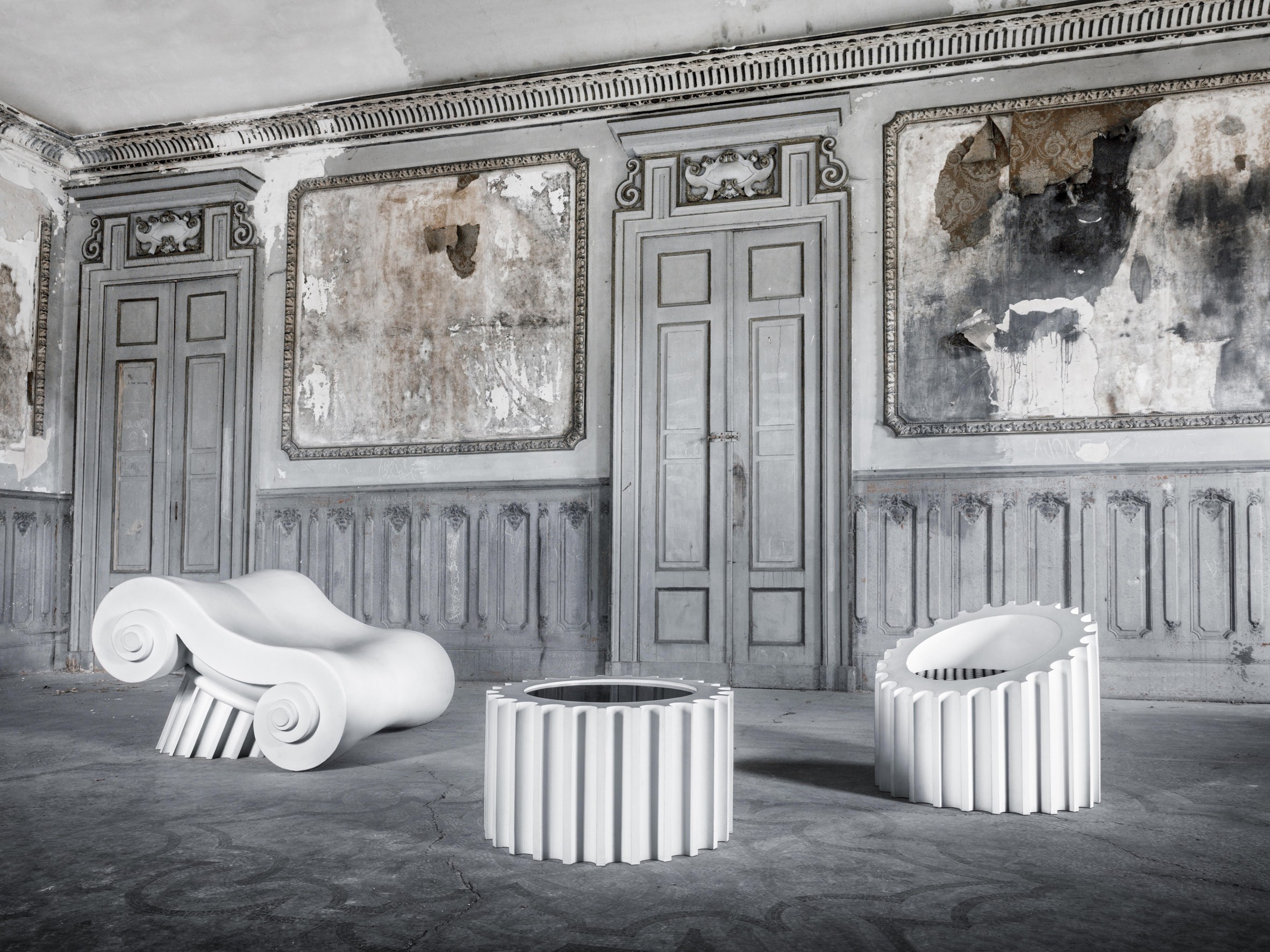 Polyurethane coffee table ATTICA TL By Gufram design Studio65